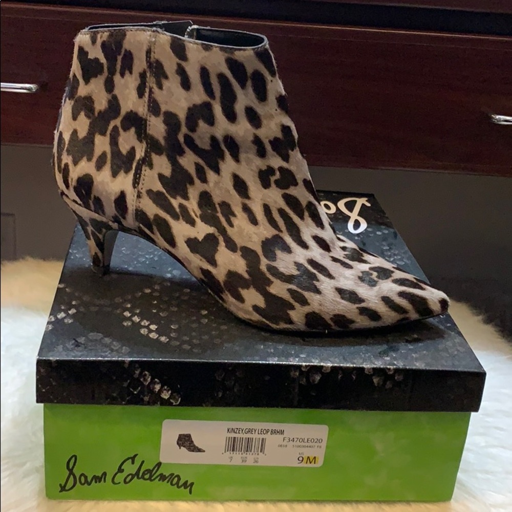 Grey Leopard “Kinzey” Booties